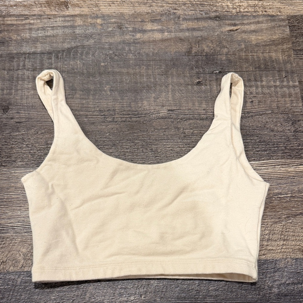 Cream Cropped Tank Top
